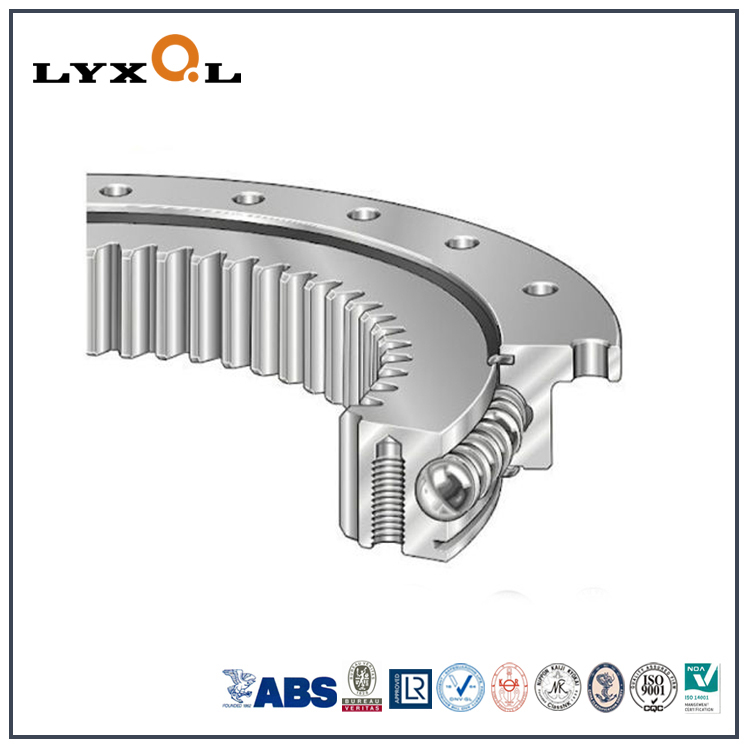 Flanged swing bearings with outer gear and inner flange