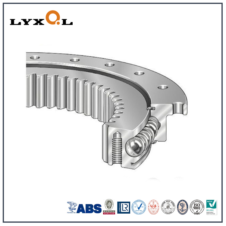 Flanged swing bearings with outer gear and inner flange