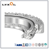 Flanged turntable bearings with outer flange and inner gear